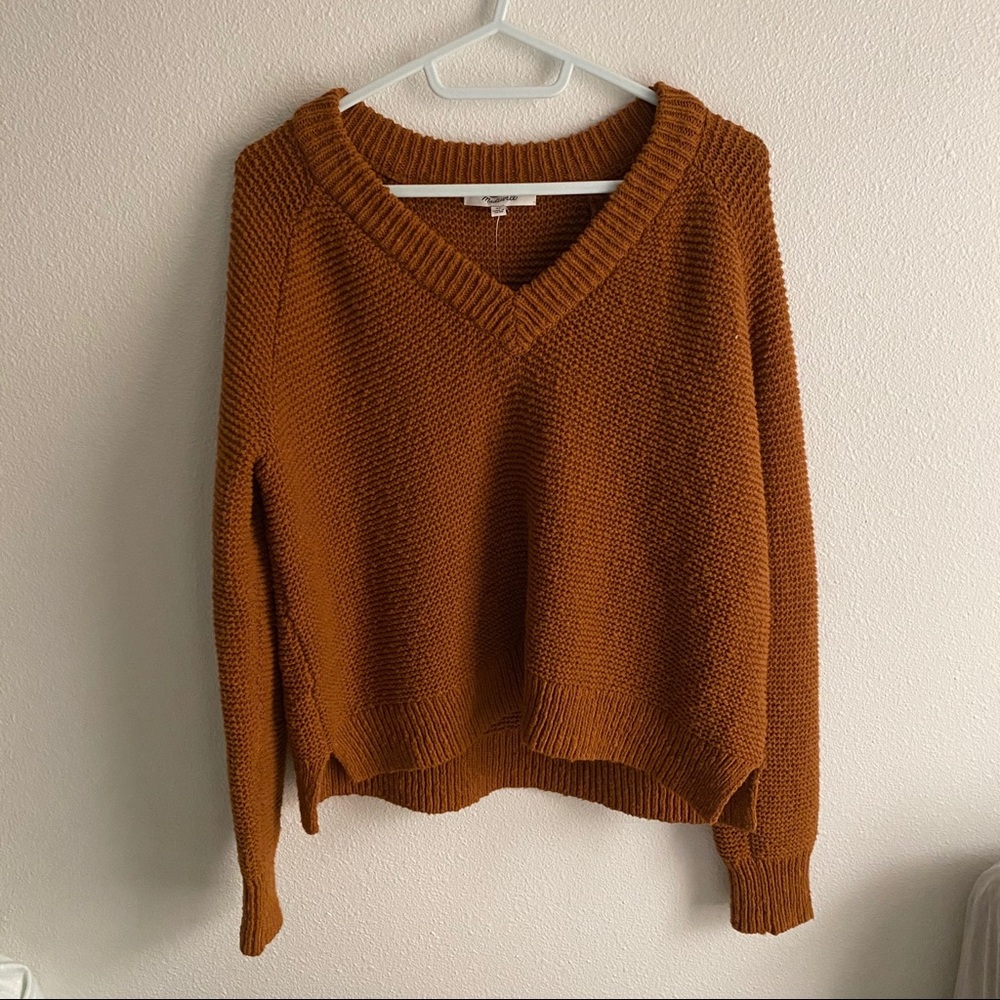 Madewell Arden V-Neck Crop Pullover Sweater NWT XS